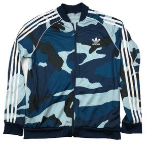 Adidas Blue Trefoil Firebird Camo Track Jacket XS
